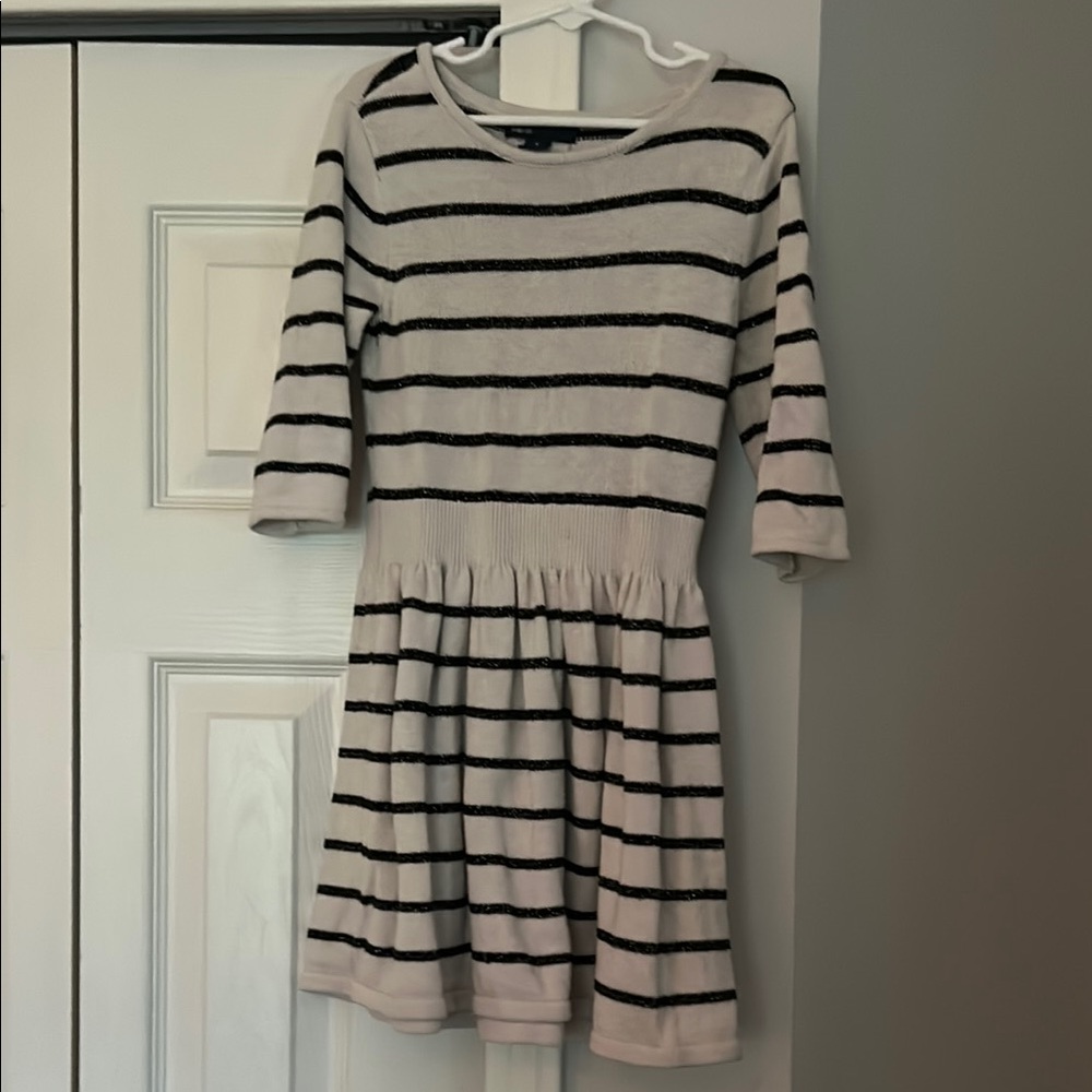 Striped Black and White Sweater Dress